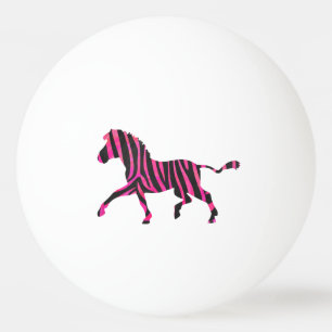 Balle De Ping Pong Silhouette noire et rose chaud Zebra