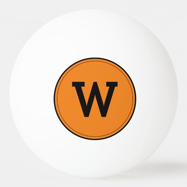 Balle De Ping Pong Simple Moderne Monogramme Orange (Devant)