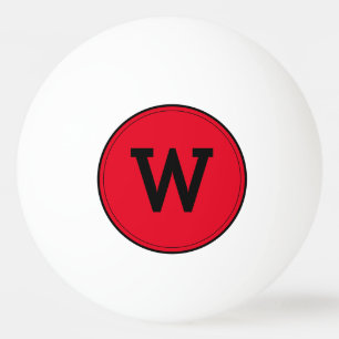 Balle De Ping Pong Simple moderne Monogramme Red Ping Pong Ball