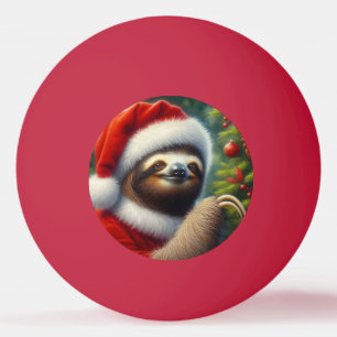 Balle De Ping Pong Sloth Santa Claus