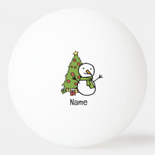 Balle De Ping Pong Snowman avec sapin de Noël