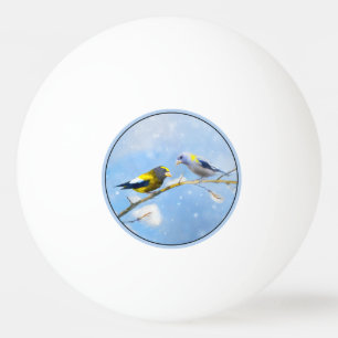 Balle De Ping Pong Soirée Grosbeak Peinture - Cute Original Chien Art