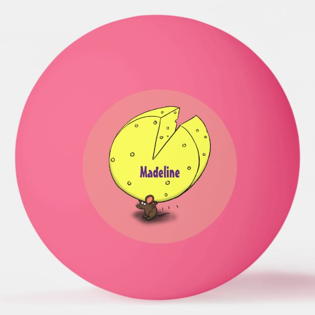 Balle De Ping Pong Souris mignonne avec dessin animé au fromage (Devant)