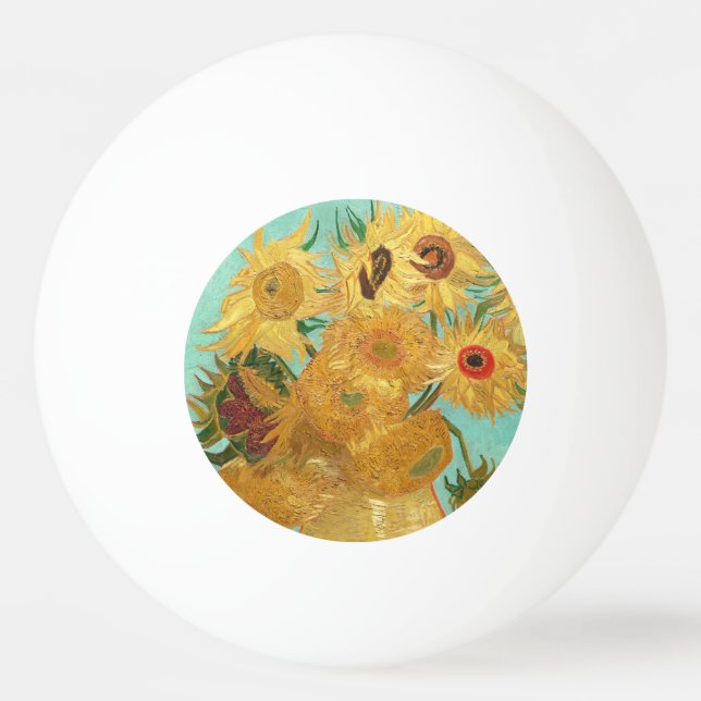 Balle De Ping Pong Sunflowers Vincent van Gogh (Devant)