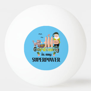 Balle De Ping Pong Superpuissance du jardin, jardinier mignon