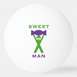 Balle De Ping Pong Sweet Man Funny Green Man avec Purple Sweet Art
