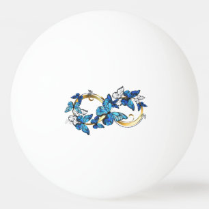 Balle De Ping Pong Symbole infini de papillons Morpho bleus