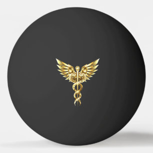 Balle De Ping Pong Symbole Polygonal Or Caduceus