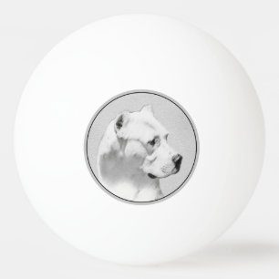 Balle De Ping Pong Tableau Dogo Argentino - Art Chien original