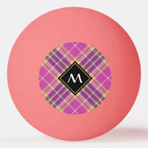 Balle De Ping Pong Tartan rose, or et bleu