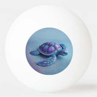 Balle De Ping Pong Teal Blue Purple Turtle Colorful Sea Turtle