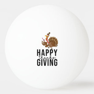 Balle De Ping Pong Thanksgiving drôle de dinde caricaturale