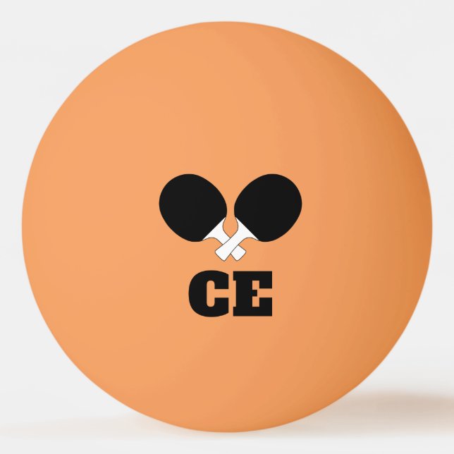 Balle De Ping Pong Thème Tennis de Table Ping Pong Monogramme Nom Pin (Devant)