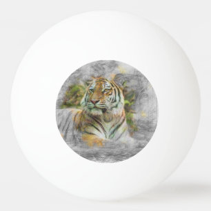 Balle De Ping Pong tigre animal artistique 3