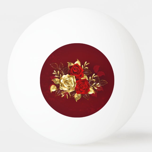 Balle De Ping Pong Trois Roses de bijoux (Devant)