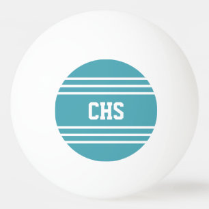Balle De Ping Pong Turquoise Stripes boules monogrammes personnalisée