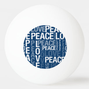 Balle De Ping Pong Typographie bleue de paix d'amour