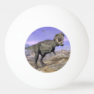 Balle De Ping Pong Tyrannosaurus T-Rex rugissant dans la nature