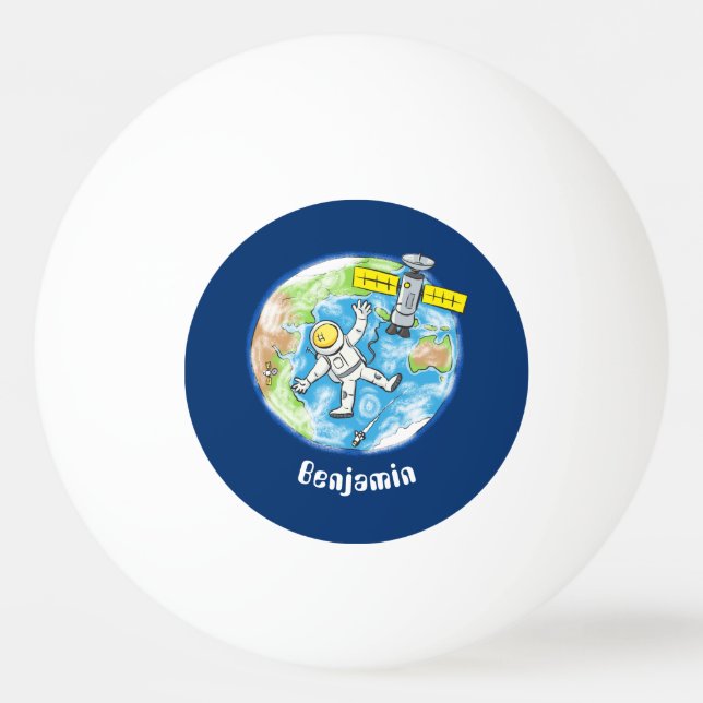 Balle De Ping Pong Un astronaute amusant dans l'espace et la bande de (Devant)