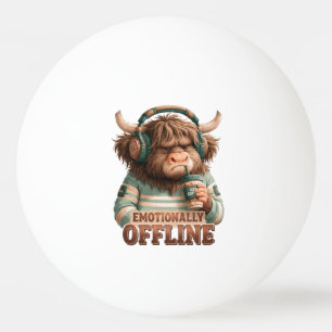Balle De Ping Pong Vache Highland Graphique Hors Ligne Émotionnelleme