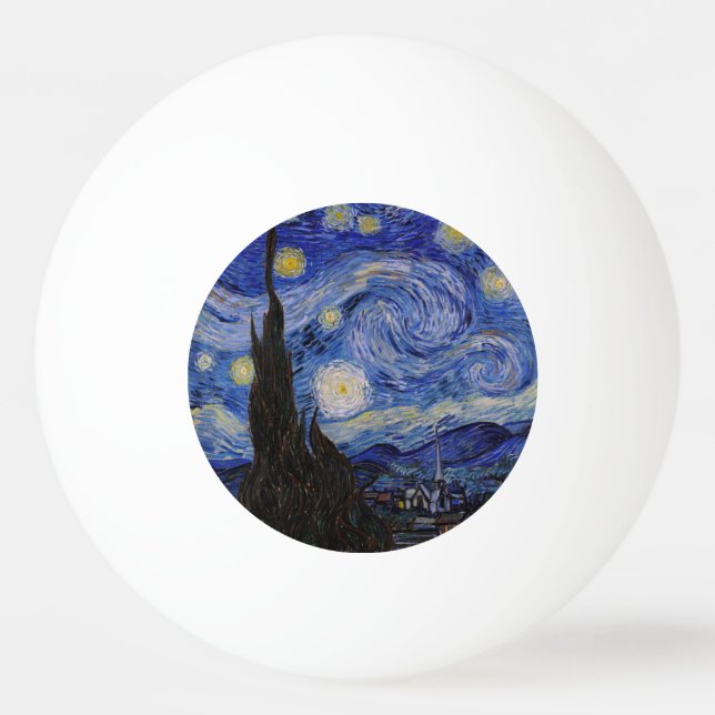 Balle De Ping Pong Vincent Van Gogh - La nuit étoilée (Devant)