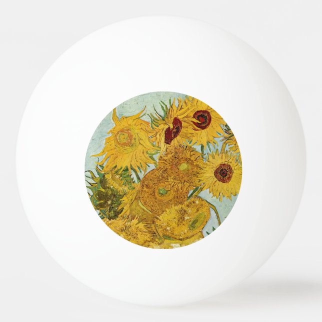 Balle De Ping Pong Vincent Van Gogh - Vase avec douze tournesols (Devant)