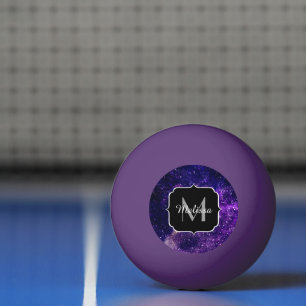 Balle De Ping Pong Violet violet galaxie abstraite Monogramme personn