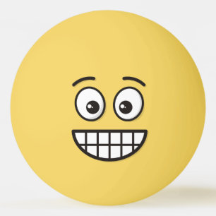 Balle De Ping Pong Visage de broyage avec yeux ouverts