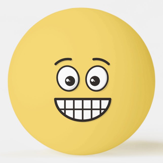 Balle De Ping Pong Visage de broyage avec yeux ouverts (Devant)