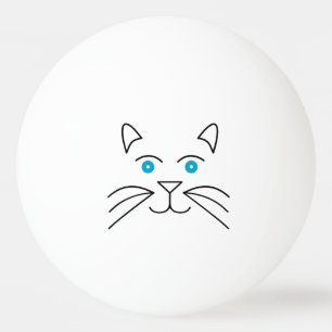 Balle De Ping Pong Visage de chat