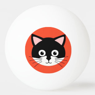 Balle De Ping Pong Visage de Chat Mignon Cadeau de Tennis de Table Co
