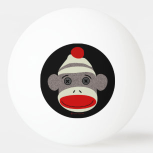 Balle De Ping Pong Visage de singe de chaussette