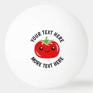 Balle De Ping Pong Visage de tomate rouge mignon dessin kawaii de ten
