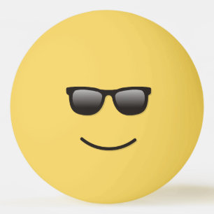 Balle De Ping Pong Visage souriant avec lunettes de soleil Ping Pong 