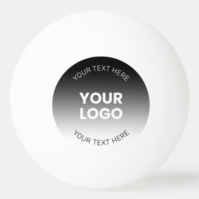 Balle De Ping Pong Votre logo | Dégradé noir & blanc moderne modifiab (Devant)