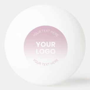 Balle De Ping Pong Votre logo   Moderne Dusty Rose & Blanc Ombre