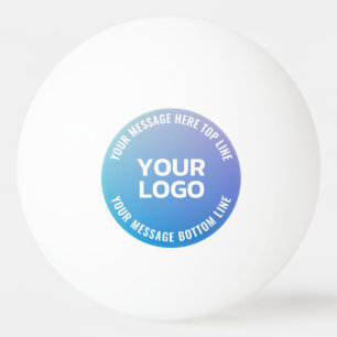 Balle De Ping Pong Votre logo   Ombre bleue à violet et texte circula