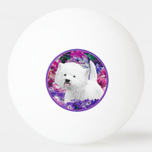 Balle De Ping Pong West Highland White Terrier Peinture Chien Art