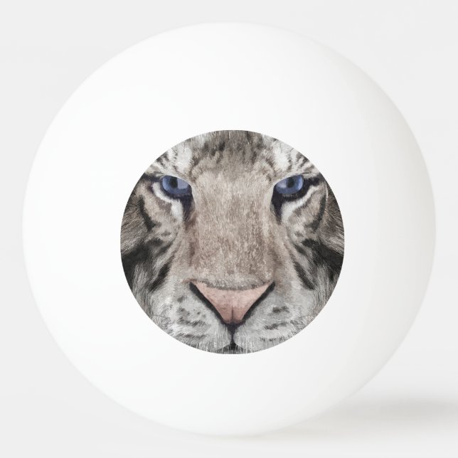 Balle De Ping Pong White Tiger Head  (Devant)