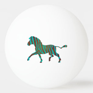 Balle De Ping Pong Zebra Black et Green Print