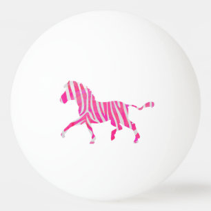 Balle De Ping Pong Zebra Hot rose et blanc Silhouette
