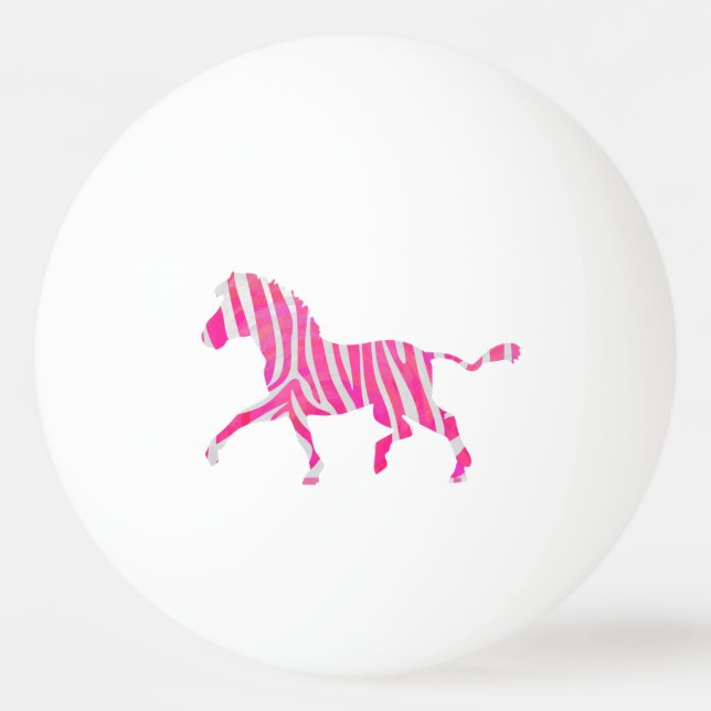 Balle De Ping Pong Zebra Hot rose et blanc Silhouette (Dos)
