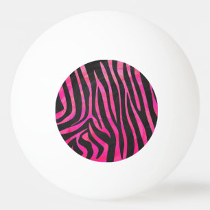 Balle De Ping Pong Zebra noir et rose chaud