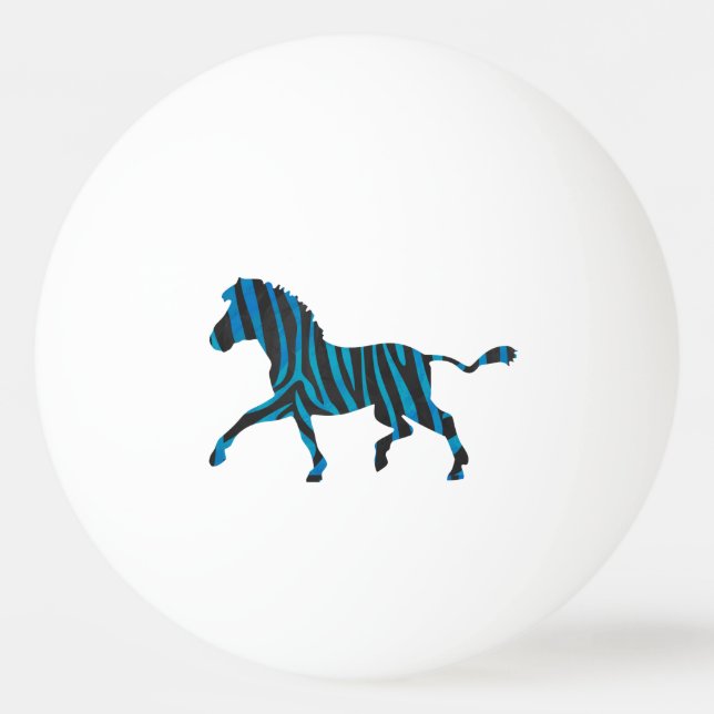 Balle De Ping Pong Zebra Silhouette noir et bleu (Dos)