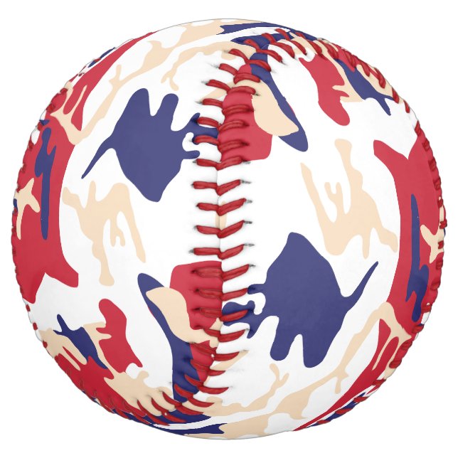 Balle De Softball 4th of July, Independence day, Camouflage Beige (Incliné)