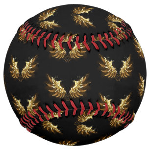 Balle De Softball Ange d'or sur arrière - plan noir