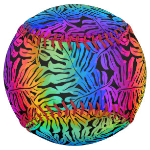 Balle De Softball Arc-en-ciel tropical