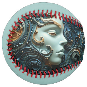 Balle De Softball Art 3D de la femme Lune