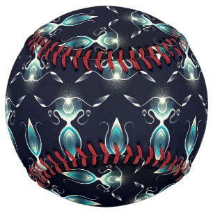 Balle De Softball Aspect élégant des pierres bleues avec lumière bri
