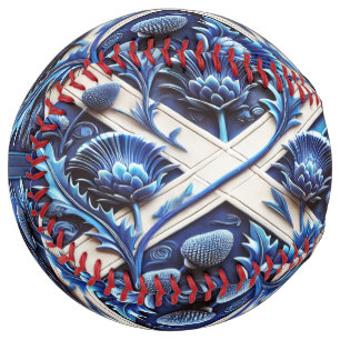 balle de softball avec Scottish Thistles Design